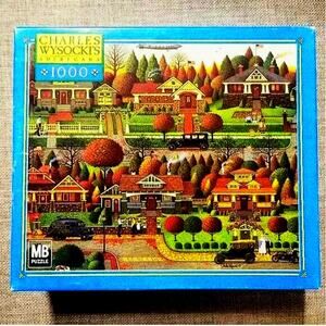 Vintage Labor Day in Bungalowville Charles Wysocki 1000 Piece Puzzle Hasbro 2005